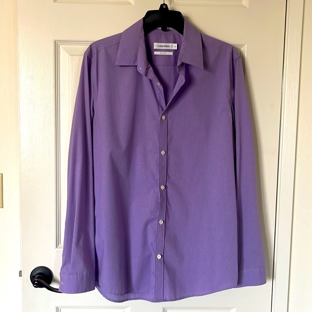 Medium size Calvin Klein purple button up for men